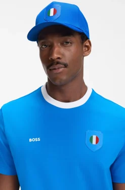 Logo cap in lustrous twill with country-flag badge