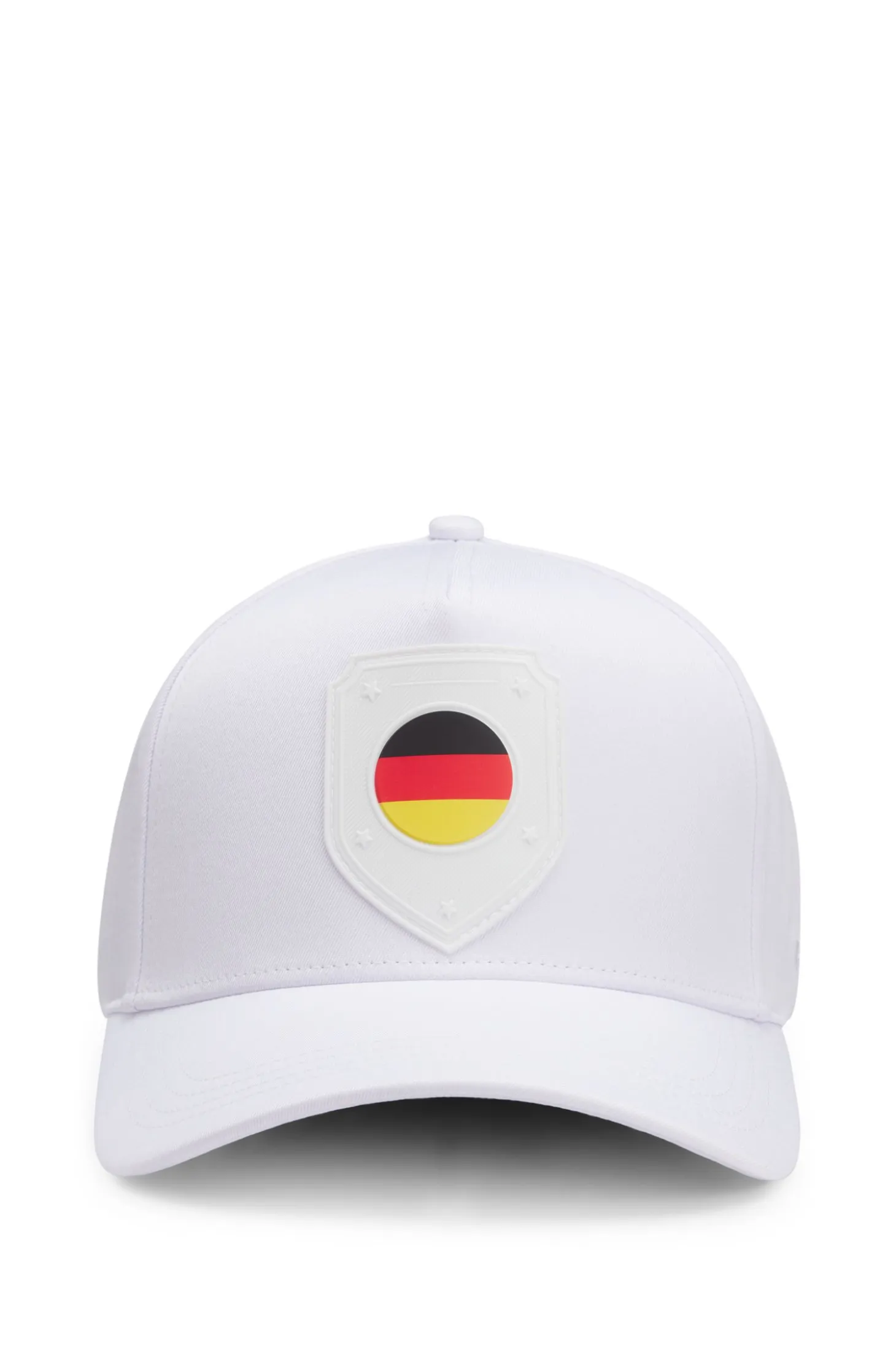 Logo cap in lustrous twill with country-flag badge