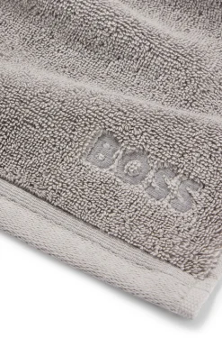 Logo-embroidered face cloth in Aegean cotton
