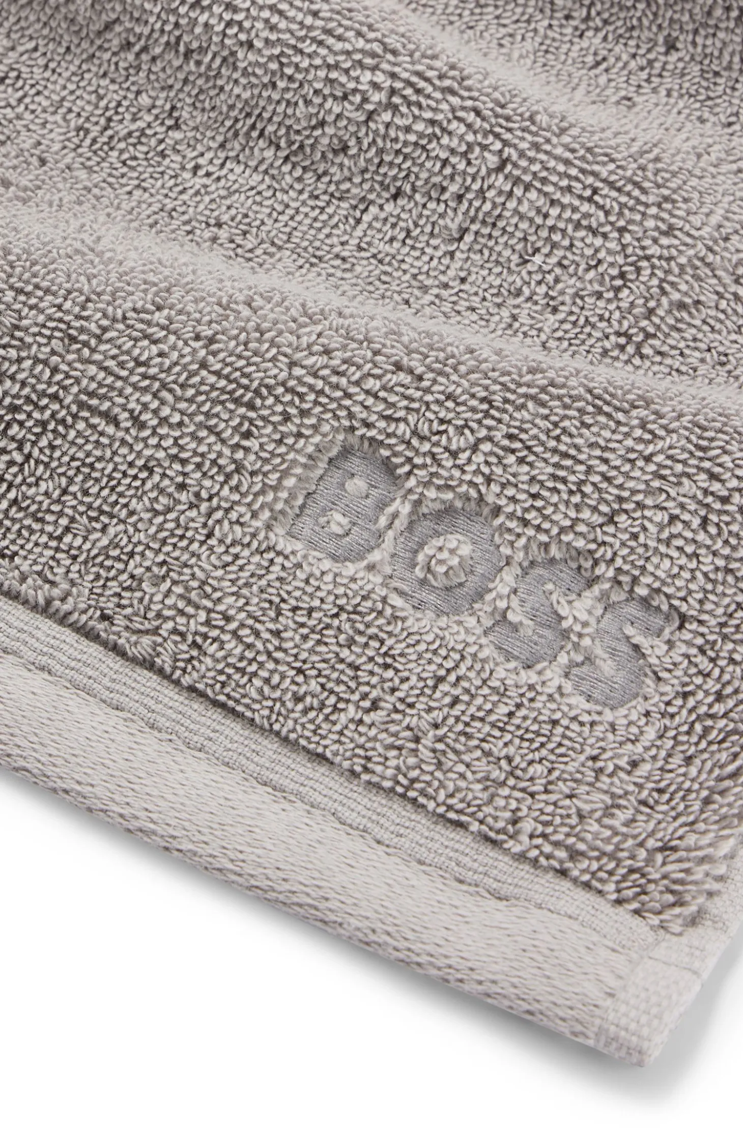 Logo-embroidered face cloth in Aegean cotton