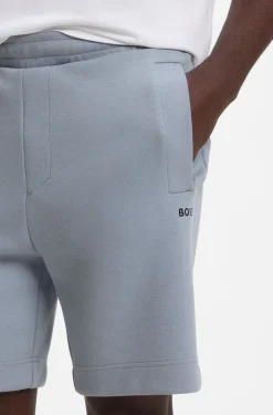 Logo-embroidered shorts in cotton-blend piqué jersey