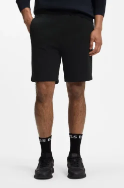 Logo-embroidered shorts in cotton-blend piqué jersey
