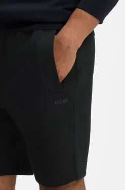 Logo-embroidered shorts in cotton-blend piqué jersey