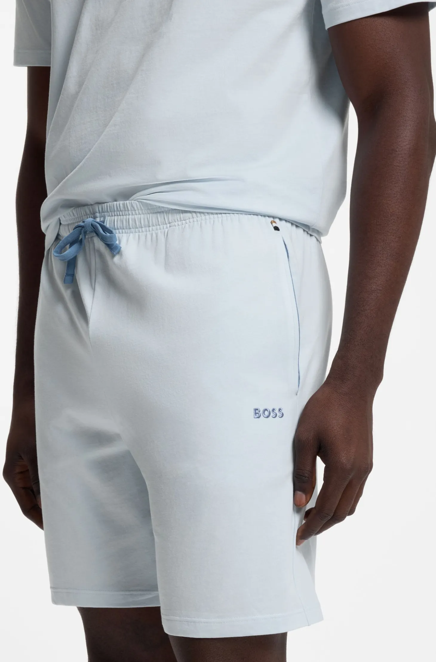 Logo-embroidered shorts in stretch cotton