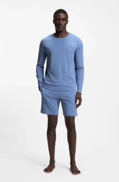 Logo-embroidered shorts in stretch cotton