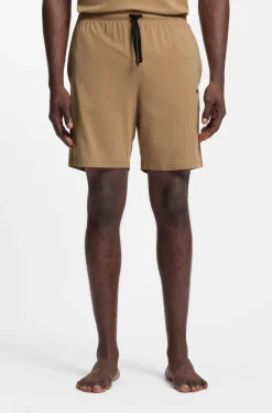 Logo-embroidered shorts in stretch cotton