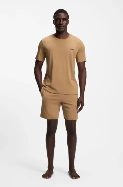 Logo-embroidered shorts in stretch cotton