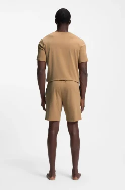 Logo-embroidered shorts in stretch cotton