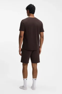 Logo-embroidered shorts in stretch cotton