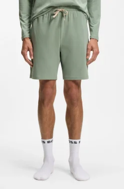 Logo-embroidered shorts in stretch cotton