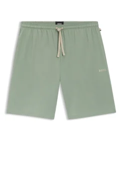 Logo-embroidered shorts in stretch cotton