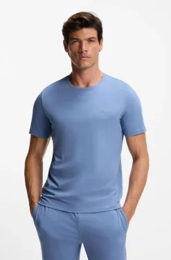 Logo-embroidered T-shirt in stretch cotton