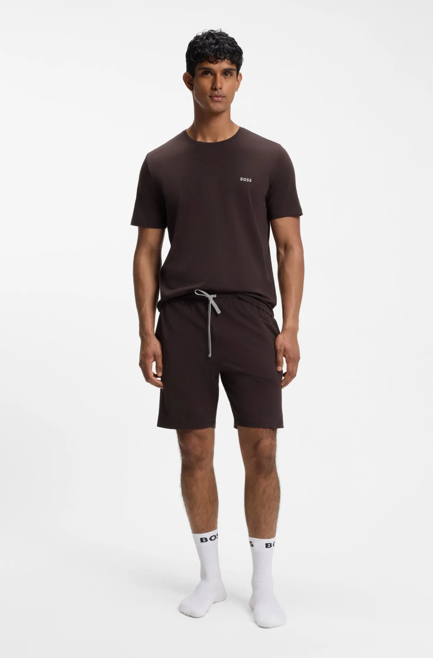 Logo-embroidered T-shirt in stretch cotton