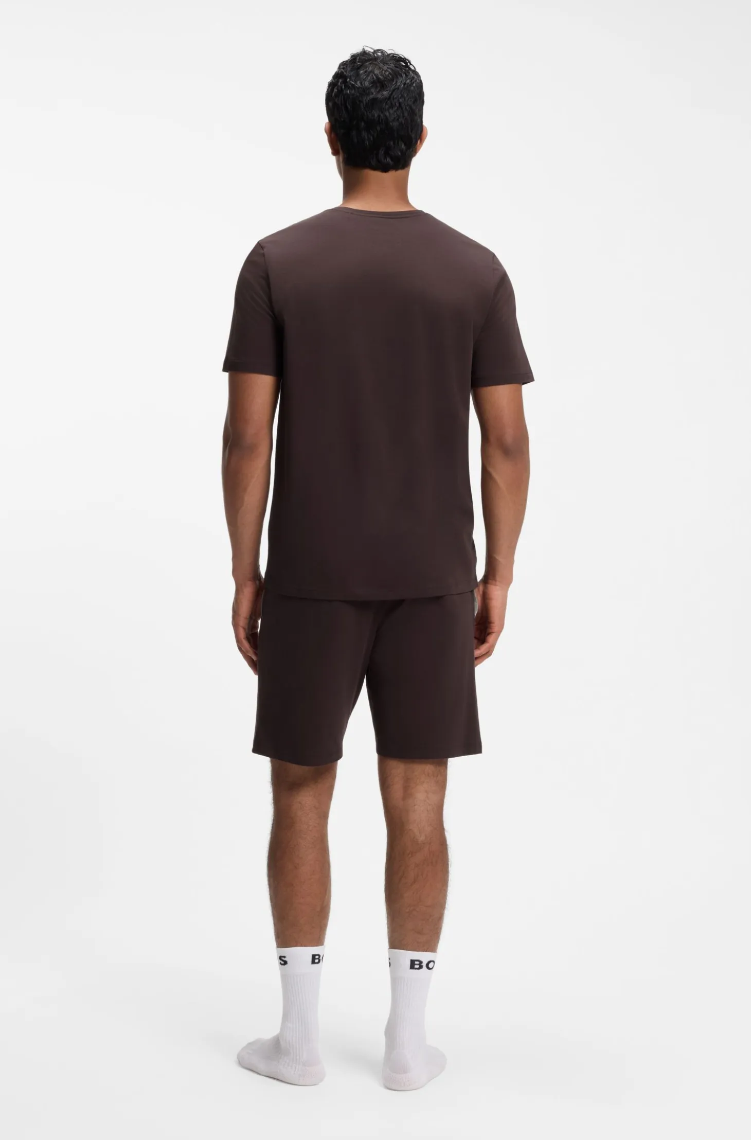 Logo-embroidered T-shirt in stretch cotton