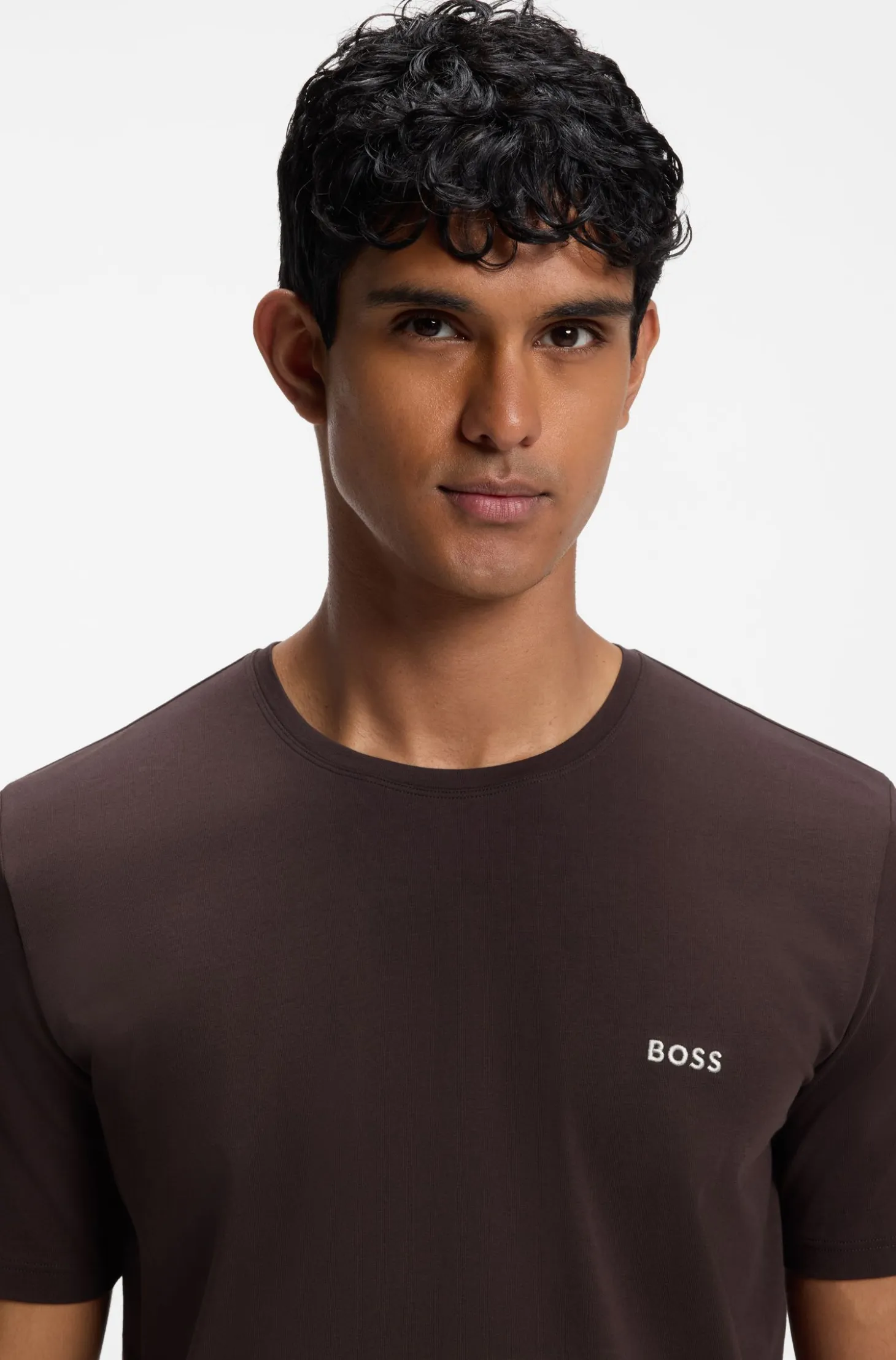 Logo-embroidered T-shirt in stretch cotton
