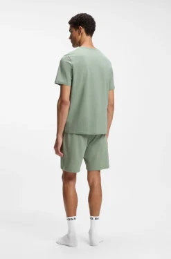 Logo-embroidered T-shirt in stretch cotton