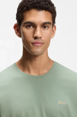 Logo-embroidered T-shirt in stretch cotton
