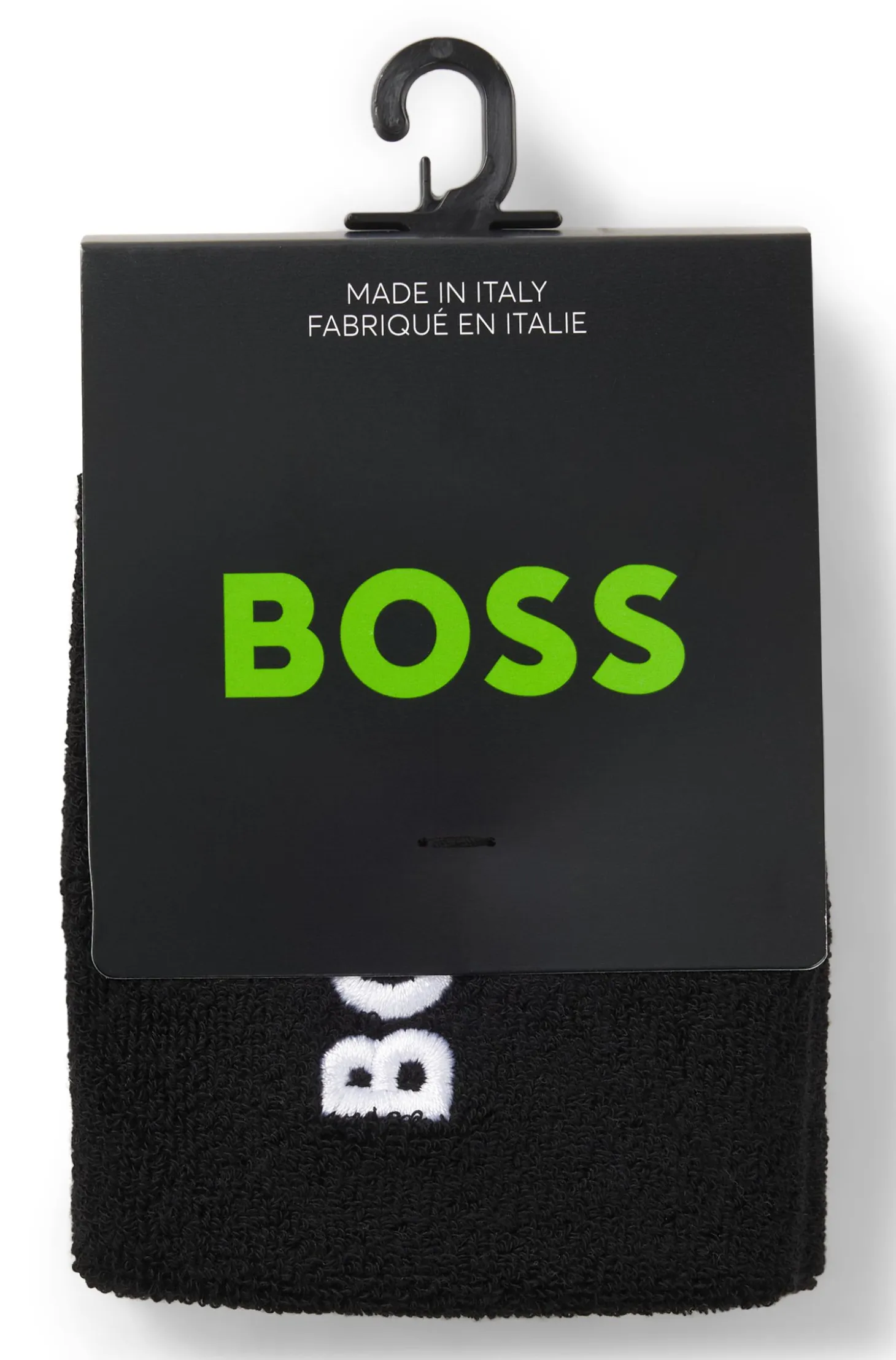Logo-embroidered wristband pair in cotton-blend terry