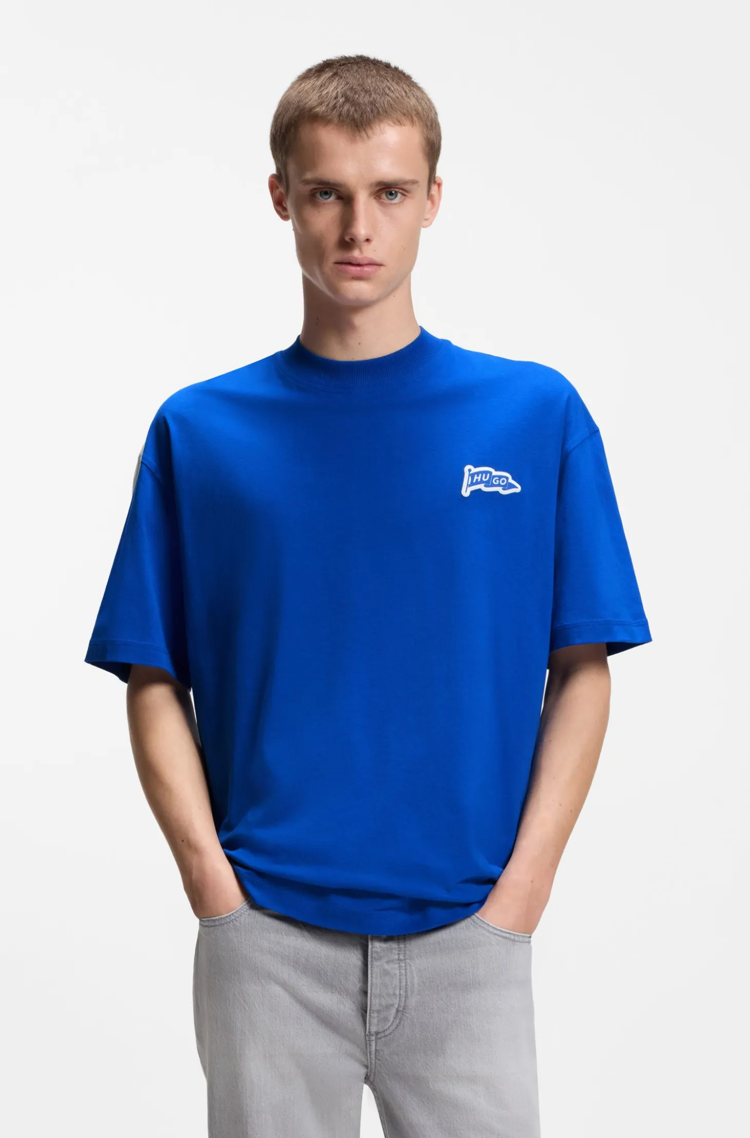 Logo-flag T-shirt in cotton jersey