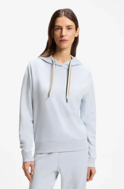 Logo hoodie with signature-stripe cords
