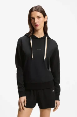 Logo hoodie with signature-stripe cords