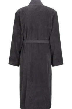 Logo-lapel dressing gown in long-fibre cotton