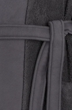 Logo-lapel dressing gown in long-fibre cotton