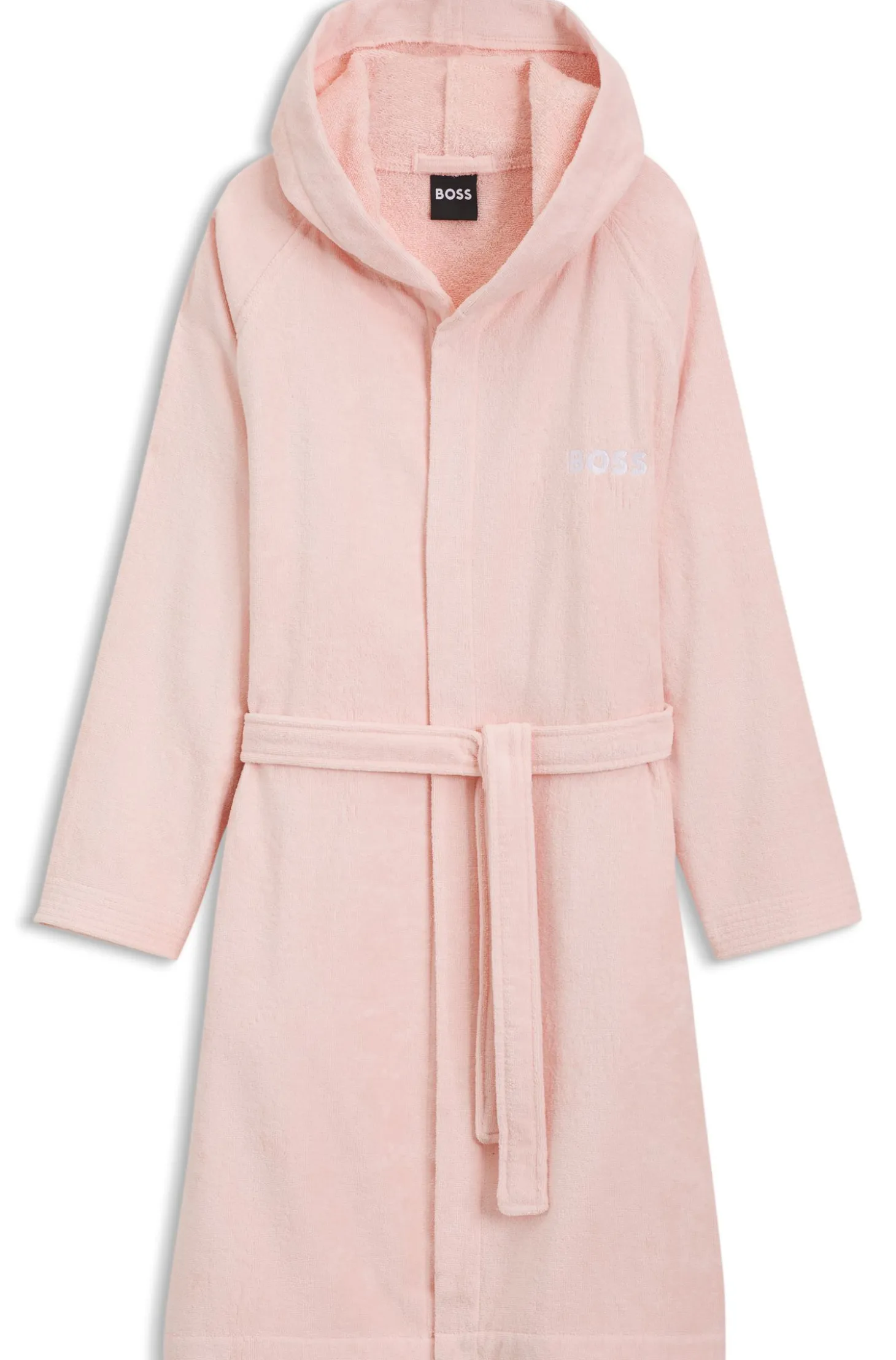 Logo-lapel dressing gown in long-fibre cotton