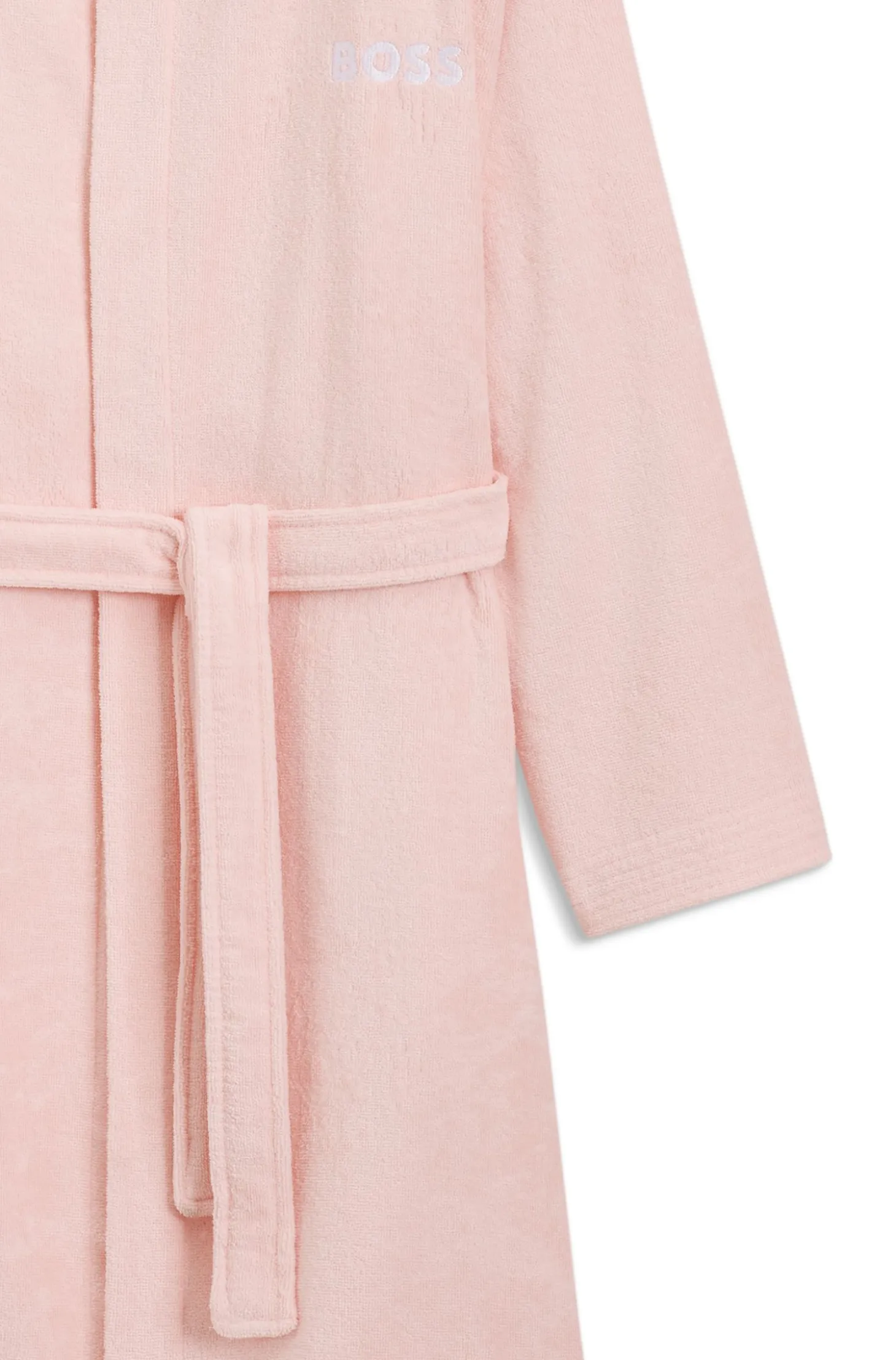 Logo-lapel dressing gown in long-fibre cotton