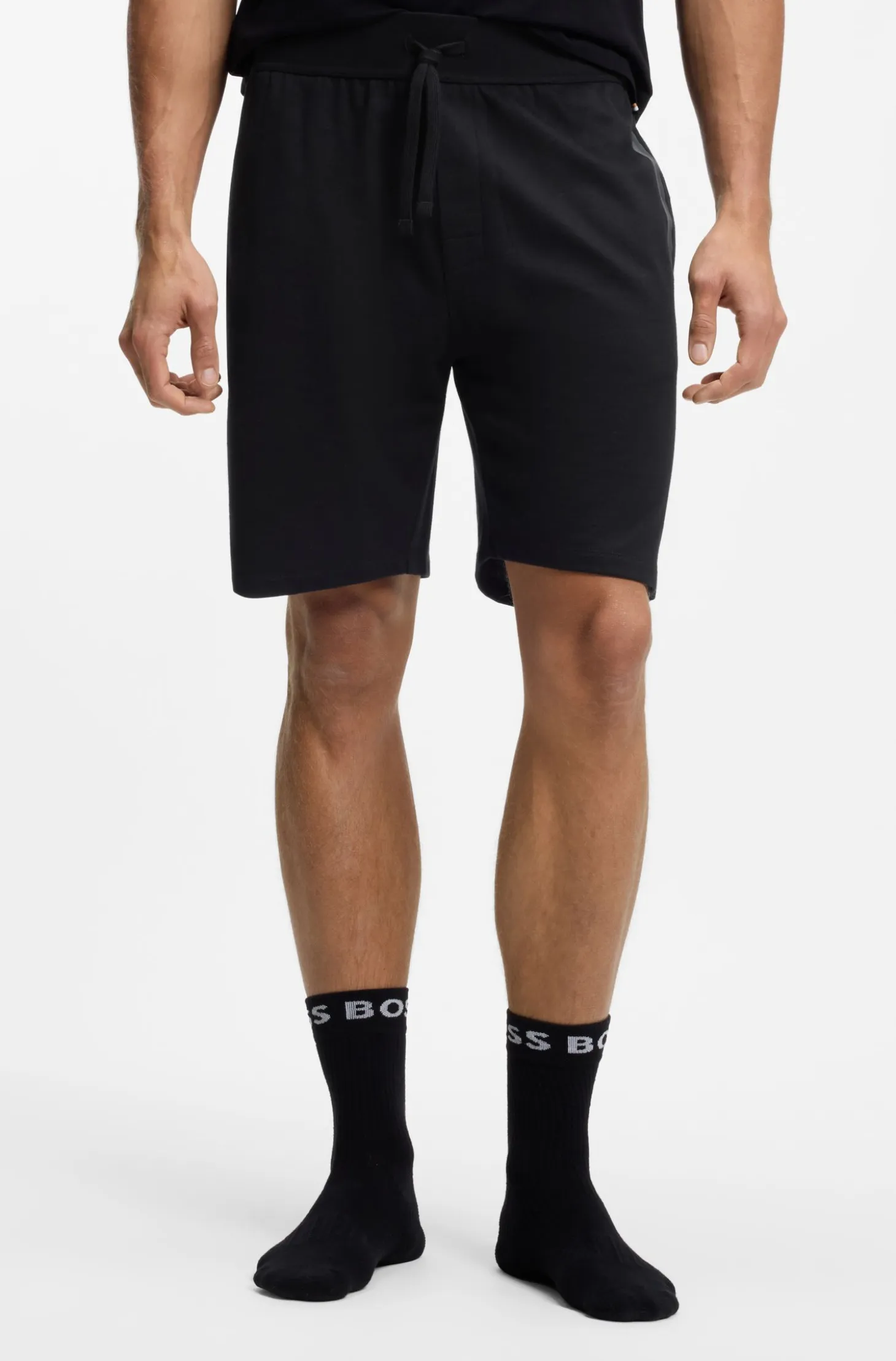 Logo-print loungewear shorts in cotton terry