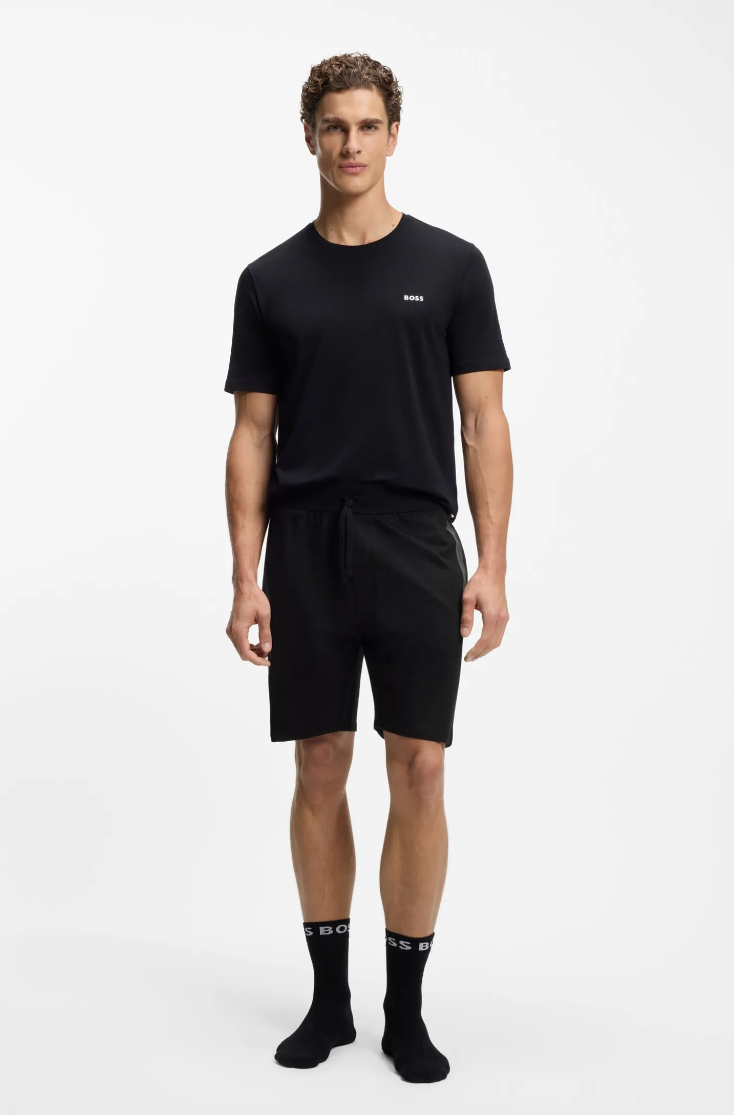 Logo-print loungewear shorts in cotton terry