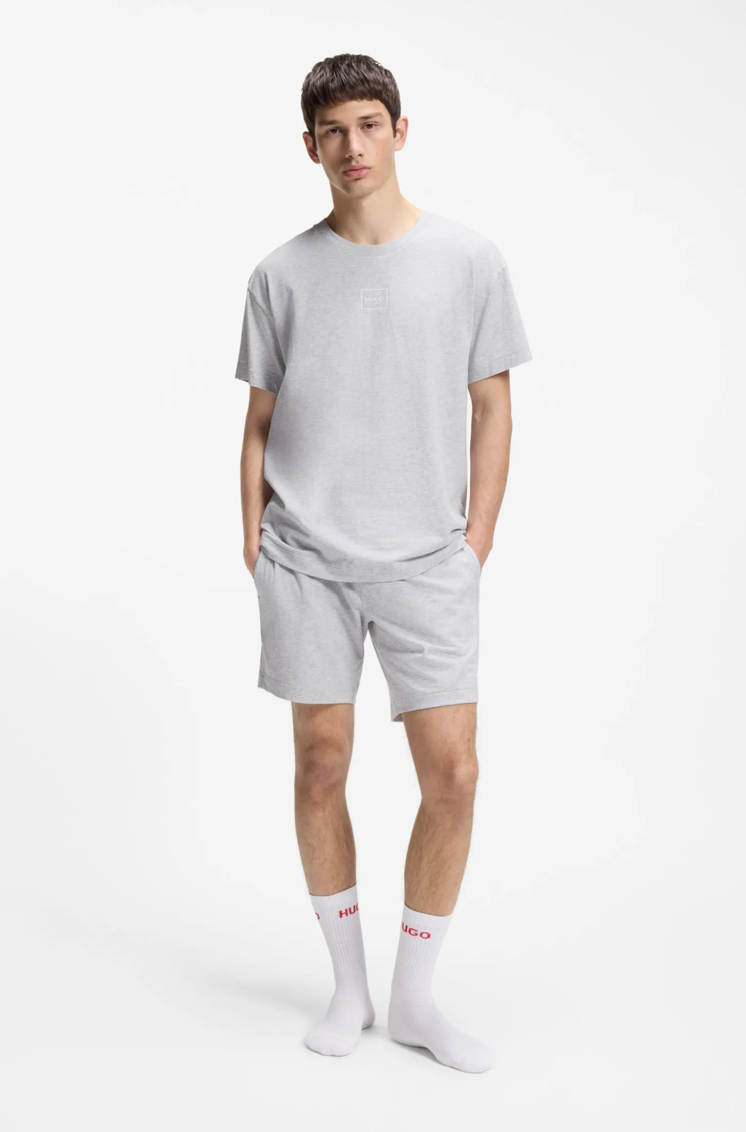 Logo-print loungewear shorts in stretch cotton