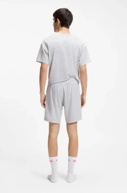 Logo-print loungewear shorts in stretch cotton