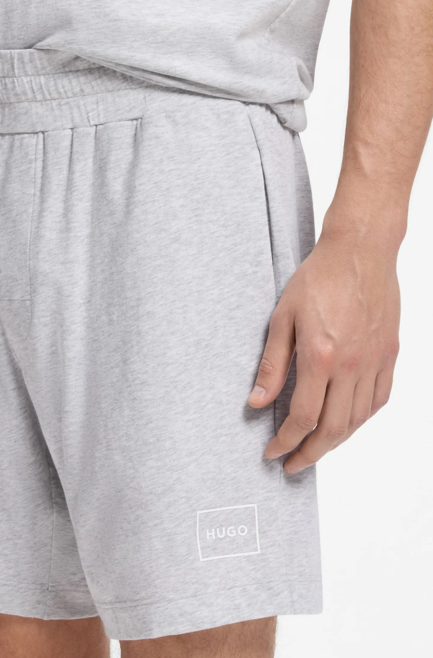 Logo-print loungewear shorts in stretch cotton