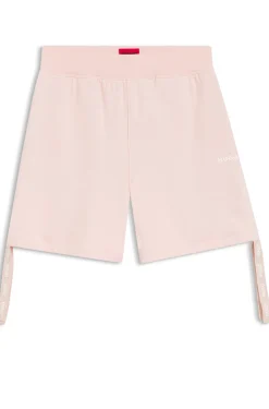 Logo-print shorts with gathered sides