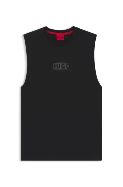 Logo-print tank top in cotton jersey