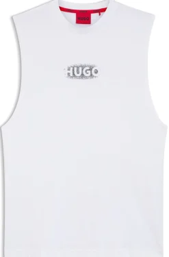 Logo-print tank top in cotton jersey