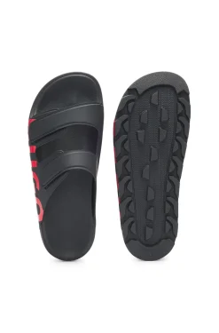 Logo sandals with double touch-closure straps