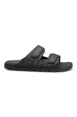 Logo sandals with double touch-closure straps