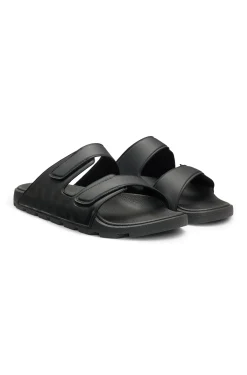 Logo sandals with double touch-closure straps