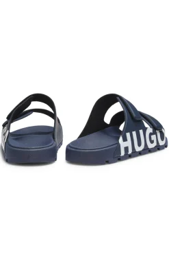 Logo sandals with double touch-closure straps