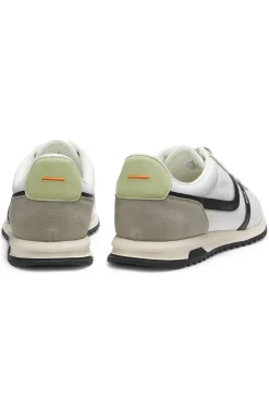 Logo trainers with faux suede trims