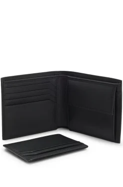 Logo-trimmed leather wallet and card holder gift set