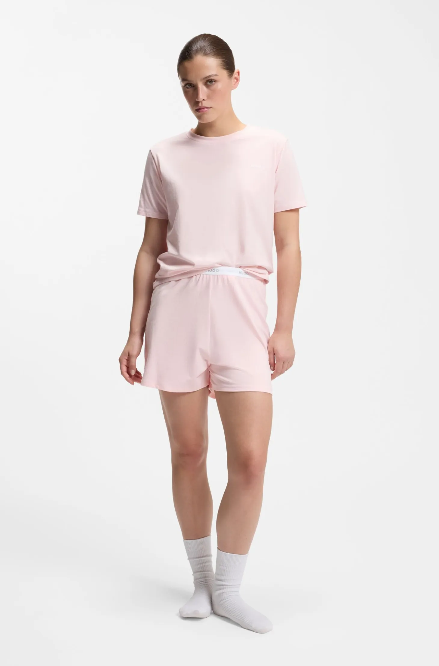 Logo-waistband pyjama shorts in stretch-cotton jersey
