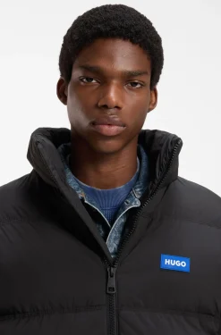 Longline padded coat with a water-repellent finish