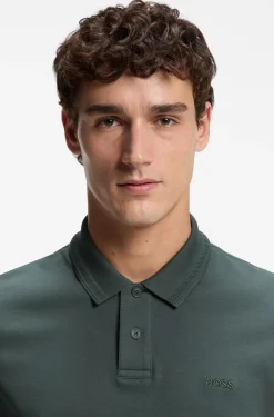 Long-sleeved polo shirt in cotton with logo detail