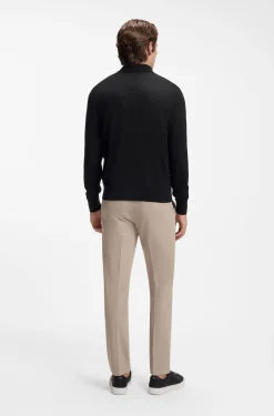Long-sleeved polo sweater in Merino wool