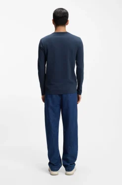 Long-sleeved T-shirt in cotton with logo patch