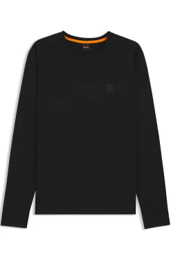 Long-sleeved T-shirt in cotton with logo patch