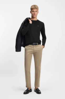 Long-sleeved T-shirt in cotton with logo patch